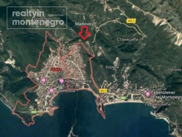 Land For Sale in Budva City, Markovici, 50,000 m², Urbanized for Villas